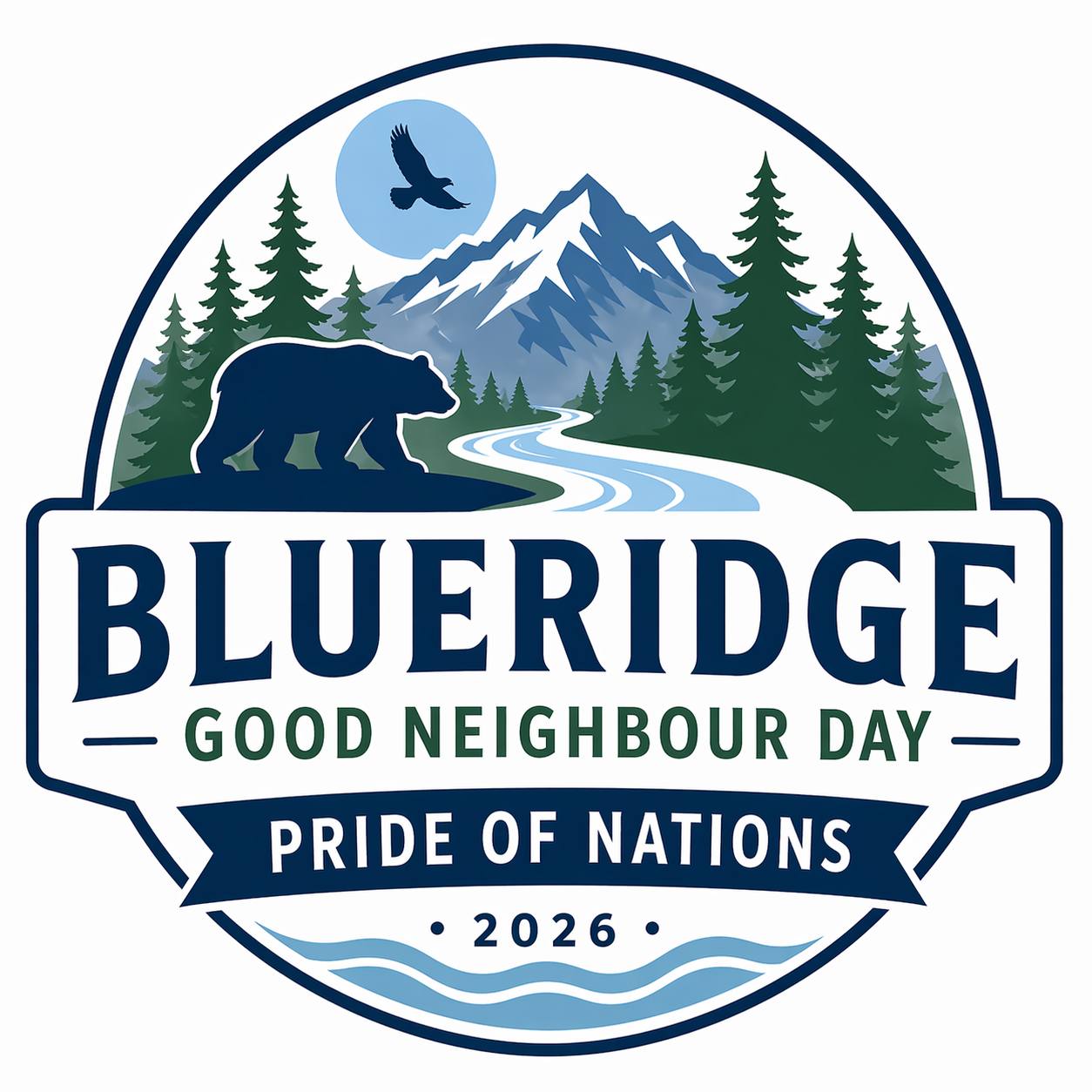 Blueridge Good Neighbour Day 2026 — Pride of Nations crest
